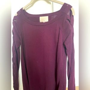 Open cut sleeve sweater